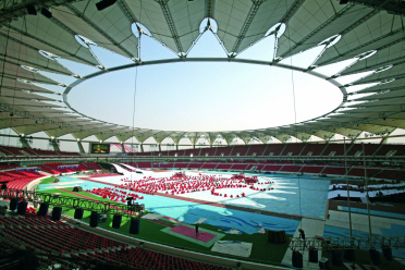 Century Lotus Stadium tensile roof in China